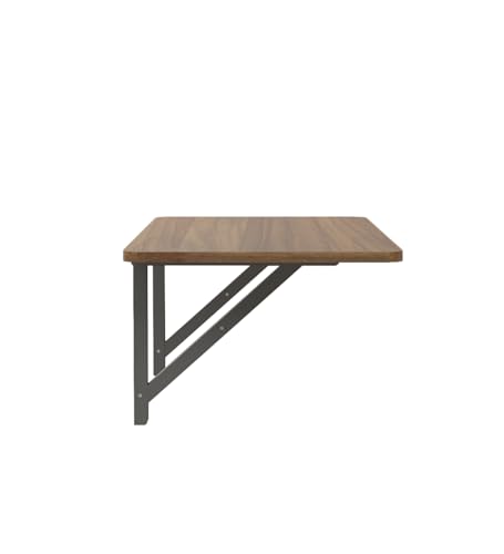 Image of COUCH CULTURE Foldey Engineered Wood Office Table | Wall Mounted Table for Bedroom | Study Table for Students | 1 Year Warranty - Leon Teak