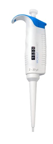 MICROLIT - Single-Channel Pipettes with Adjustable Volume, Accurate and Calibrated Micropipette for 2-20ul Liquid Capacity, Compatible with 20ul Pipette Tips