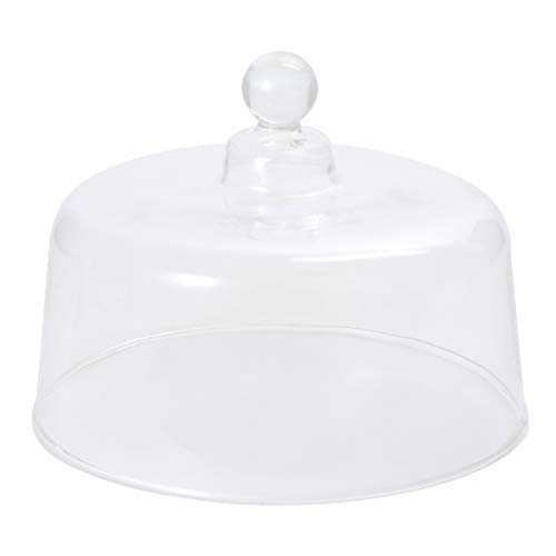 Glass Cake Dome Cake Cover Tall Cheese Desert Cloche Dessert Display Cloche Bell Jar Display Dome Snack Fruit Server Salad Dome Transparent 24X24CM
