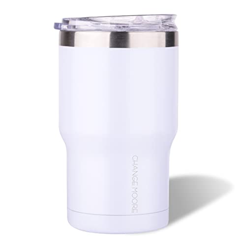 CHANGEMOORE Isolierbecher edelstahl-Thermobecher kaffee to go -Thermo kaffeebecher für unterwegs-Weiß/350ML Cover