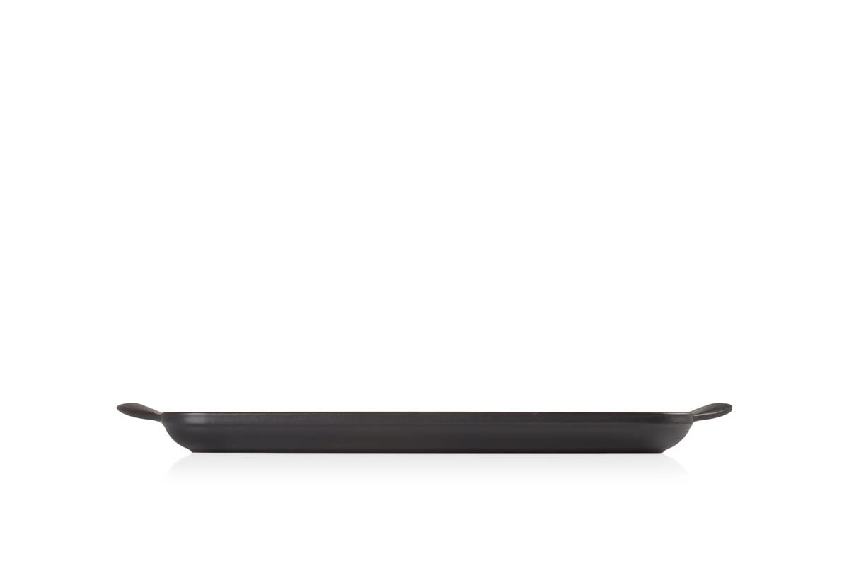 Le Creuset Parrilla de hierro fundido, Rectangular, 33 x 22 cm, Apto para todas las fuentes de calor, incluso inducción, Negro mate