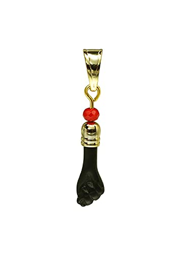 14kt Gp Black Hand Evil Eye Lucky Charm Pendant Azabache Mal De Ojo Dije by MIA2