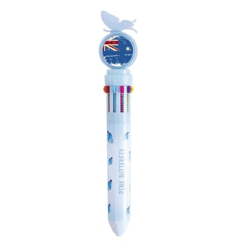 Stylo à bille Australie rétractable multicolore avec illustration rétro vintage