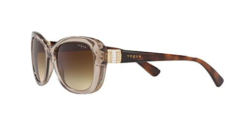 Vogue Eyewear Women's VO2943SB Butterfly Sunglasses, Transparent Light Brown/Brown Gradient, 55 mm3