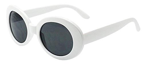 MOD Style Oval Sunglasses (White)