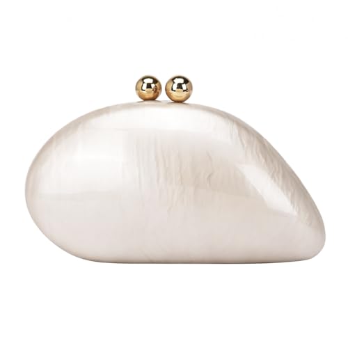 Image of Acrylic Shell Shaped Bag Luxury Marble Clutch Evening Purses for Women Glitter Handbag for Wedding Cocktail Party Prom