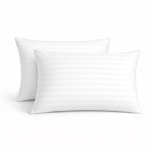 Meteorwi Home – Fundas de Almohada 70x45 cm, 2 Unidades – 100% Poliéster Suave y Transpirable, con Cremallera Lateral (70×45 cm, Pack de 2 Blanco)