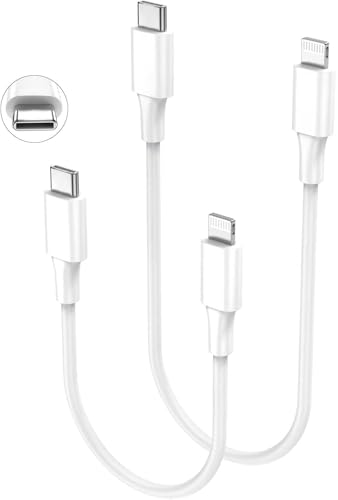 Sundix Cavo Lightning USB corto, da USB C a Lightning, 2 confezioni da 0,15 m + 0,3 m, [MFi Certified] Type C Charging Cable for iPhone 14/13 Pro/13 Pro Max/13 Mini/12 Pro Max/12 Mini/11