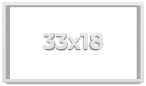 33x18 Shadow Box Frame White | 2 Inches Deep Real Wood Contemporary Shadowbox Display Frame | UV Resistant Acrylic Front, Acid Free Backing, and Hanging Hardware | Wentworth Picture Frame Style