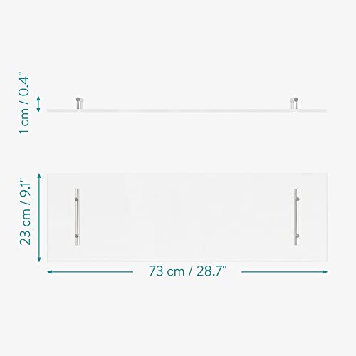 Navaris badkuip dienblad van acryl - Badrekje met stalen handvatten - 73 x 23 cm - Badplank voor boek, tablet, e-reader, drankje of kaars - Afbeelding 5
