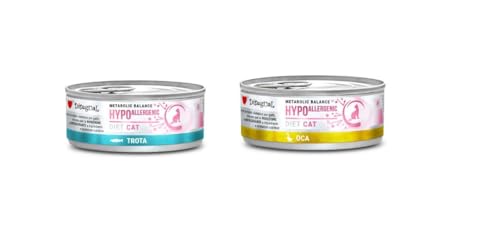Disugual Dieta Gato Hipoalergénicos | Necesidades Nutricionales Especiales | Varios Sabores y Mezclas | (12x85Gr, 6X Trucha 6X Oca)