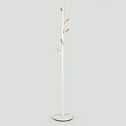 Habita Home Perchero DE PIE Madera Estilo ESCANDINAV 30,5x30,5x174,5cm Color Blanco