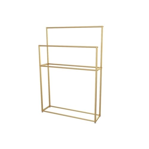 zhongqunli Toallero de pie Toallero de baño, Estante for Ropa Interior, Estante de Suelo de Hierro, combinación de Estante de Ropa de Metal for Sala de Estar Toallero de Suelo de baño(Gold,Small)