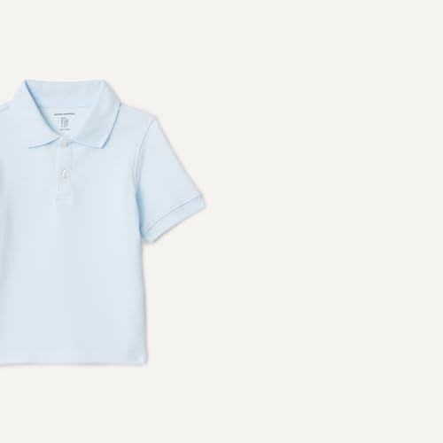 Image of Amazon Essentials Boys and Toddlers' School Uniform Short-Sleeve Pique Polo Shirts, Breathable Cotton, Button Closure
