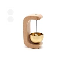 PHMING Magnetische Türklingel, ohne Bohren Türklingel für Eingang, C-Förmige Massivholz Türglocke, Selbstklebend Tür Klingel, für Tür, Büro, Geschäft, Café
