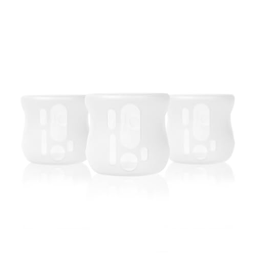 Olababy Silicone Sleeve for Avent Natural Glass Bottles (Pack of 3) (4 oz, Clear)