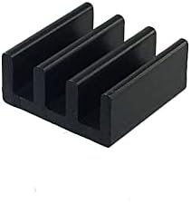 MakerSpotBlack Aluminum Heatsink Heat Sink Small Cooler for Raspberry Pi Zero (1 Pack - Black)