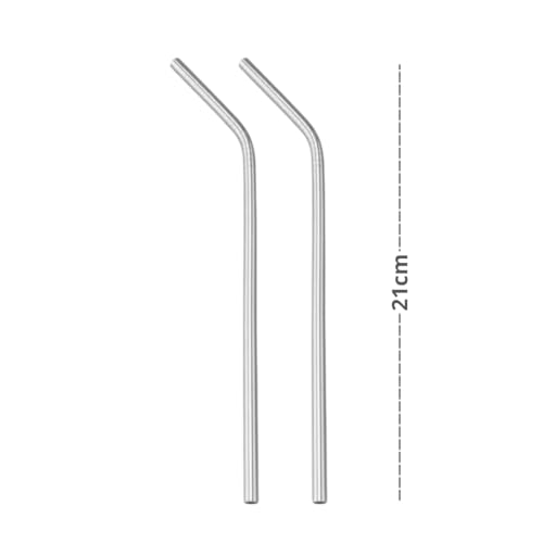 Kit De Canudos Em Inox 7 Peças 21cm Grande Com 6 Canudos E Uma Escova Para Higienização Limpeza Reut