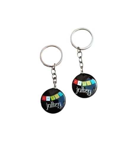 Porte-clés tibétains Ladakh en verre multicolore pour clés de voiture et vélo (Lot de 2) - Medium