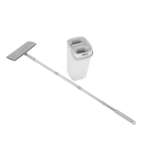 Gatuida Fregona Plana con Cubo Escurridor y Mopa de Microfibra Lavable para Uso Seco y Húmedo Suelos Paredes y Ventanas Limpieza Doméstica Fácil y Práctica