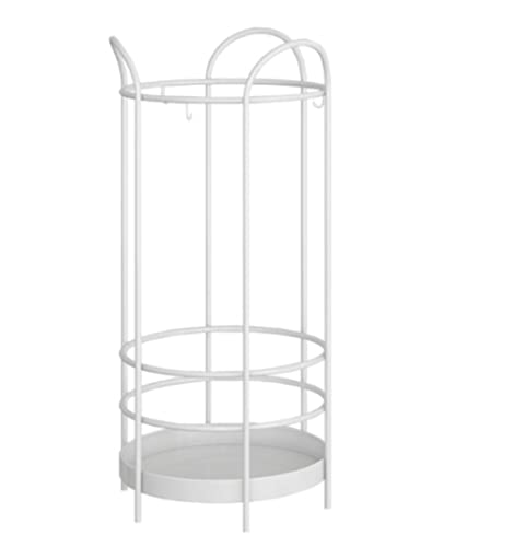 Soporte para Paraguas de Metal Resistente con Ganchos y Diseño Redondo 2