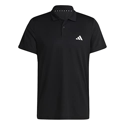 adidas Uomo Train Essentials Training Polo Shirt, Black/White, M Tall