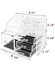 Clear Acrylic Cosmetics Makeup Jewelry Organizer 4 Drawers with 16 Compartments Top Section - WE PAY YOUR SALES TAX (idea for Christmas Birthday gift ) B11745~ We Pay Your Sales Tax