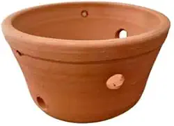 Vaso de barro/cerâmica para orquídeas, cactos, suculentas, plantas (24 cm)