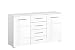 Produktbild Rauch Möbel Imposa Schlafzimmer Kommode,Kommode in Hochglanz Weiß 2-türig mit 4 Schubladen inklusive Zubehörpaket Basic 2 Einlegeböden BxHxT 140 x 81 x 42 cm