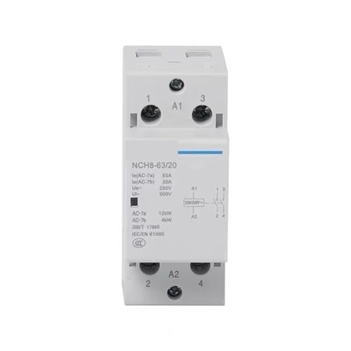 Contactor de CA NCH8 20A de 2 polos y 2NO para control de circuitos de 220V 3