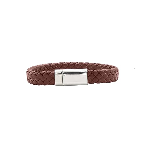 Image of Joker & Witch Leather Hawkeye Men Analogue Watch Bracelet Stack, White Dial, Brown Band