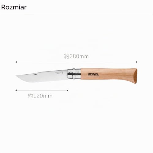 Opinel Scyzoryk nr 12 ząbki piły nierdzewne stal Sandvik uchwyt z drewna bukowego długość ostrza 12,2 cm, waga: 57 g, długość całkowita: 28,2 cm, 254603, buk