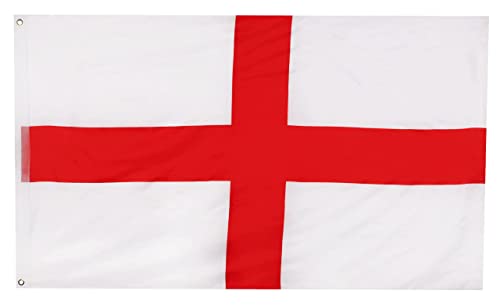 Toyland 5ft x 3.3ft (152cm x 101cm) Extra Large England St George Cross Sports Flag Football Fan Flag for England Matches Euros World Cup Sports Events & Celebrations
