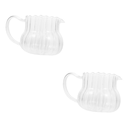 Garneck 2pcs Small Milk Jug Coffee Cup Milk Storage Cup Sauce Pitcher Coffee Mugs Milk Pitcher Espresso Ground Coffee Tea Light Candle Holder Sauce Container Glass Sauce Jug Transparent