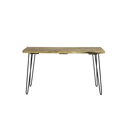 Mesa de Comedor HANNUN Yorel | Madera recuperada y Hierro | Estilo rústico e Industrial | Color Natural y Patas en Negro - 140 x 75 x 75 cm Cover