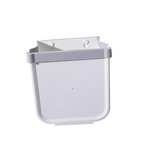 Caneca de basura plegable blanca para pared