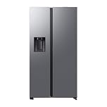 Samsung Frigorifero Side by Side AI RS80F66KCT/EF con Dispenser Acqua/Ghiaccio, Wifi con AI Energy Mode, Total No Frost, SpaceMax, 634 L, LxAxP: 91,2 x 178,4 x 72,6 cm, Inox