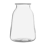Elements 12 Inch Clear Glass Milk Bottle Vase - Large Farmhouse Style Decorative Flower Vase for Home Decor, Dried Flowers, Faux Arrangements, Country Charm Accent Piece