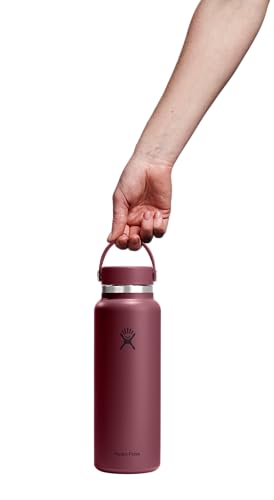 Image of Hydro Flask Water Bottle - Insulated Stainless Steel - Wide Mouth Flex Lid, Non Spill, Leakproof and Refillable in 40 Oz Burgundy