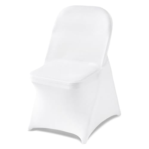 Image of VEVOR Chair Covers, Polyester Spandex Chair Cover, Stretch Slipcovers for Wedding Party Dining Banquet Flat-Front Chair Covers (White-c, 150PCS)