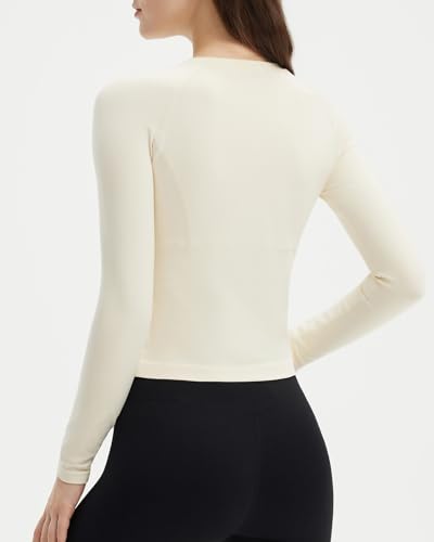 SUUKSESS Women Seamless Workout Long Sleeve Shirts Gym Athletic Running Yoga Tops2
