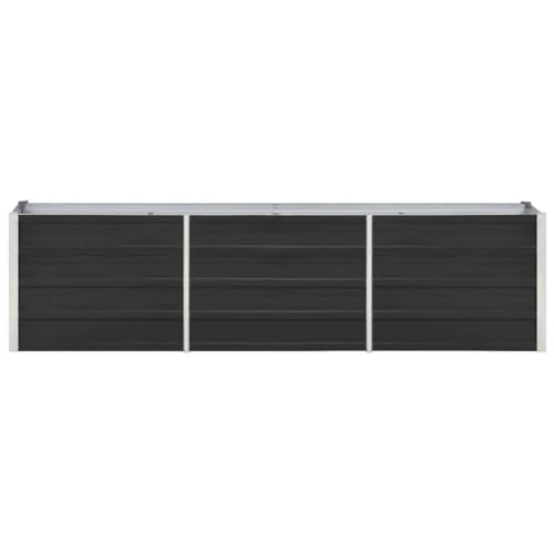 Estantería de jardín para hierbas, mesa para plantas, balcón, bancal alto, acero galvanizado, 240 × 40 × 45 cm, antracita, solución ideal para jardinería que ahorra espacio y plantas sanas