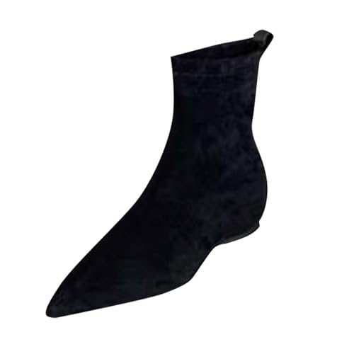 Bottines en daim noir à talon bas pour femme pointure 40 style décontracté