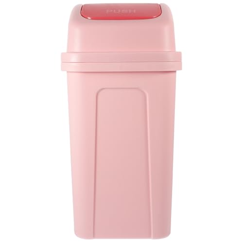 Poubelle à bascule rose grande capacité en PP de cuisine et salle de bain