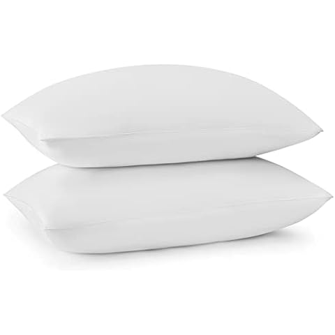 Hafaa Pillows 2 Pack Pair of Hotel Quality Bed Pillow, Soft Premium Hollow Fiber Filled Hypoallergenic Pillow - Standard Size Bounce Back Luxury Pillows (50 x 75 Cm) Cover