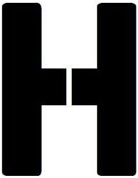 18x24 Large Letter Stencil from 4 Ply Mat Board -Letter H