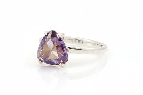 Bague améthyste argent 925 femme pierre de naissance