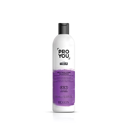 Revlon Professional ProYou Champú Neutralizante, Champú Matizador para Cabello Rubio, Blanco o Decolorado, 350 ml, Gama Neutralizante The Toner