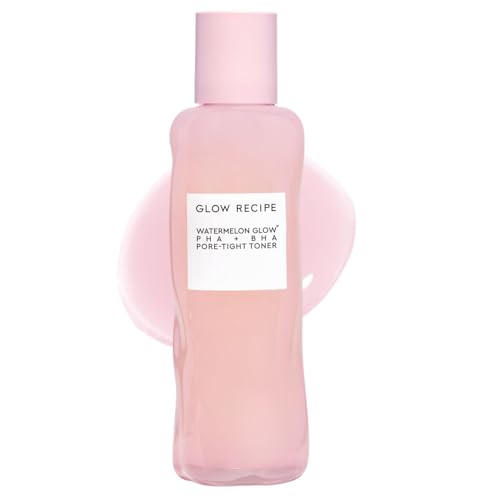 Glow Recipe PHA + BHA Face Toner, Korean Exfoliating Toner for Pores, Gentle Chemical Exfoliant + Hydrating Toner, Watermelon, Cactus Water + Glycerin (150ml)