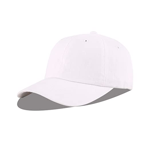 Image of LANGZHEN Unisex Baseball Cap 100% Cotton Fits Men Women Washed Denim Adjustable Dad Hat(Original White, One Size)